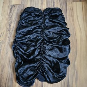 Zara Ruched Strapless Black Top xsmall